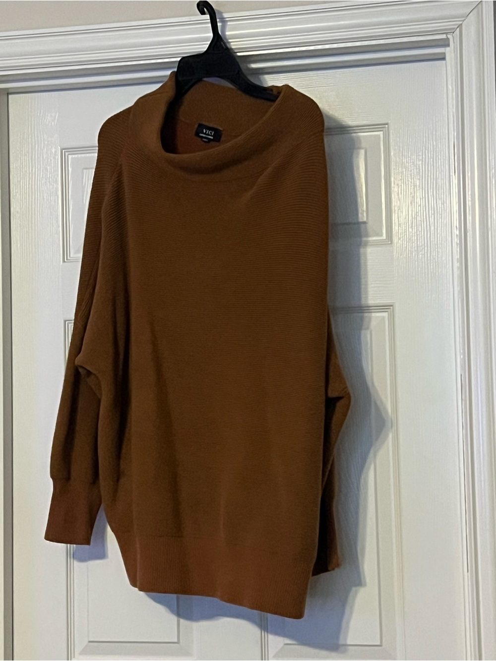VICI Brown Cowl Neck Oversized Sweater